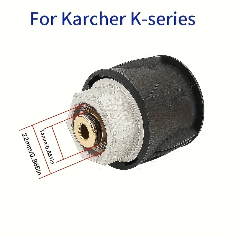 Adaptor lepas cepat Wanita M22 14mm Metal untuk mesin cuci tekanan k-series, kompatibel dengan Karcher, Nilfisk, Parkside, Bosch