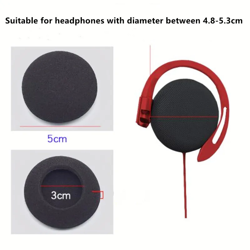 1000Pcs Foam Ear Pads, 5cm Headphone Replacement Sponge Covers, Ear Cushions for Headset Diameter of 4.8-5.3cm Earmuffs Earpads