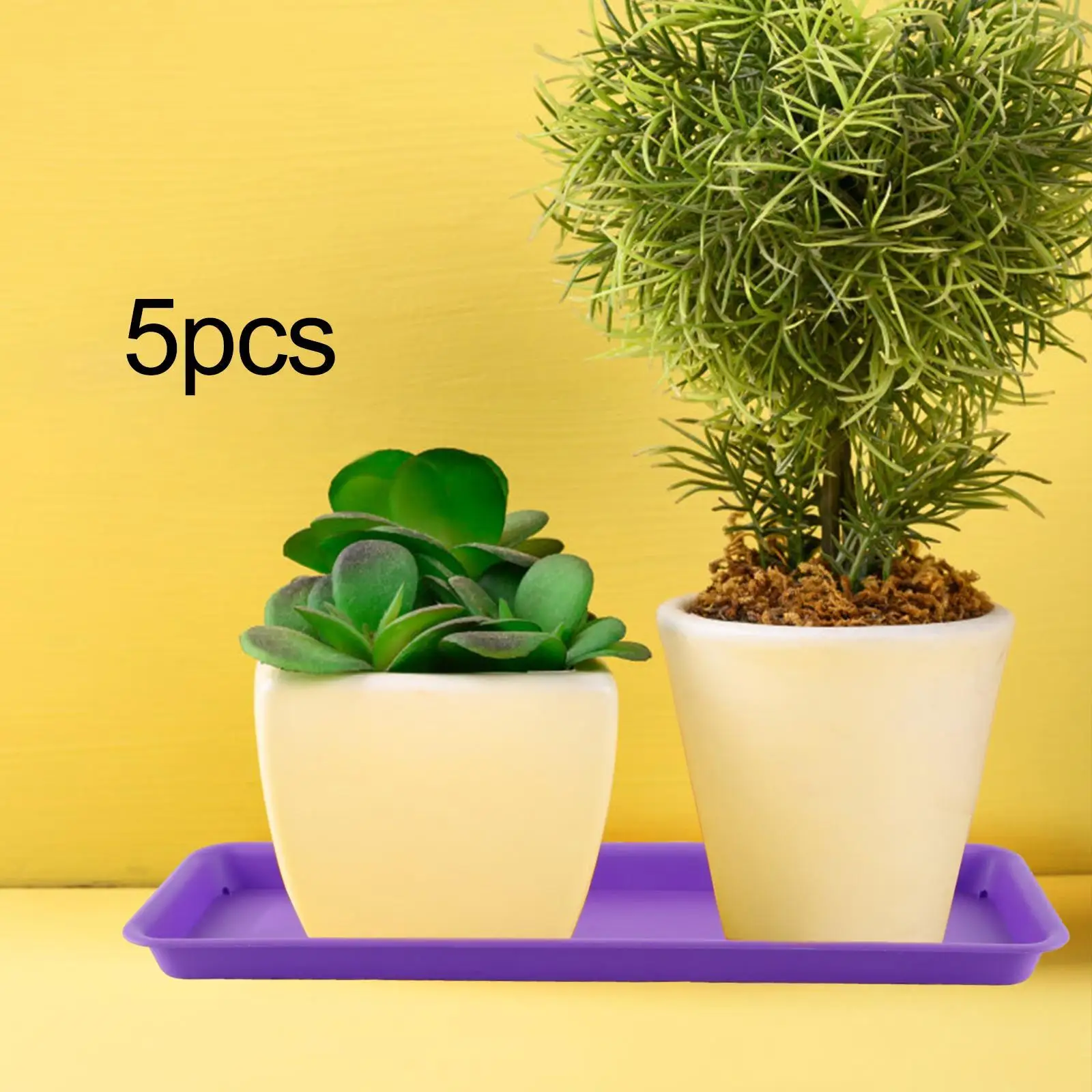 Indoor Outdoor Planter Trays Set Plastic Plant Saucer Rectangular Flower Pot Cover for Balcony Courtyard Decoration
