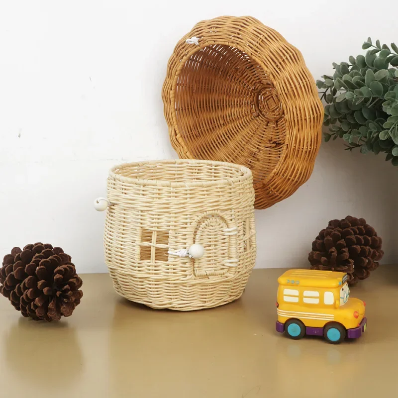 Outdoor Picnic Baskets Mushroom Storage Bag Rattan Woven Basket Camping Portable Candy Acorns Handbag Sundries Woven Bags view 3