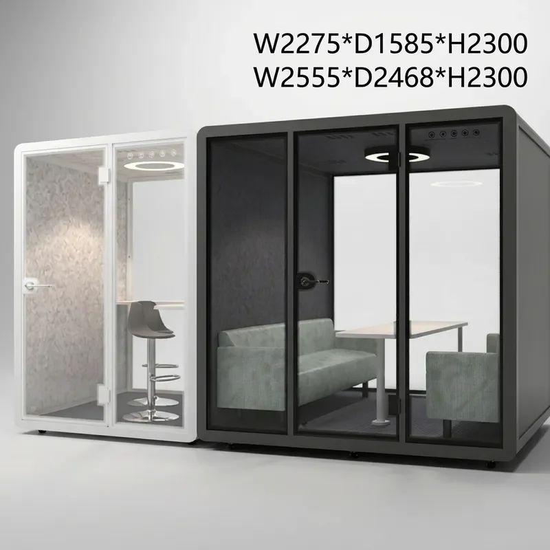 for Movable Sound Insulation Office Cabin Aluminum Alloy Tempered Glass Silent Room Recording Studio Call Center Custom Booth