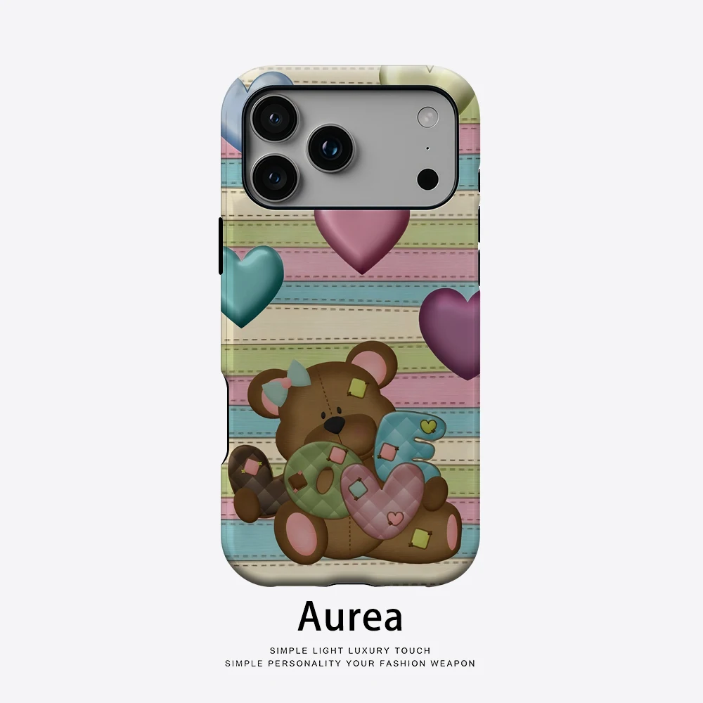 Teddy Love Handyhülle für magnetische Handyhülle für iPhone 17 16 15 14 13 Pro Max Plus, einzelne doppelschichtige robuste Hülle