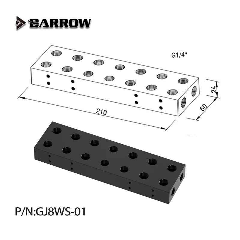 BARROW GJ8WS-01 GPU Terminal Block for Computer Graphics Card Water Cooling Block Bridging Module Adapter / POM Connectors