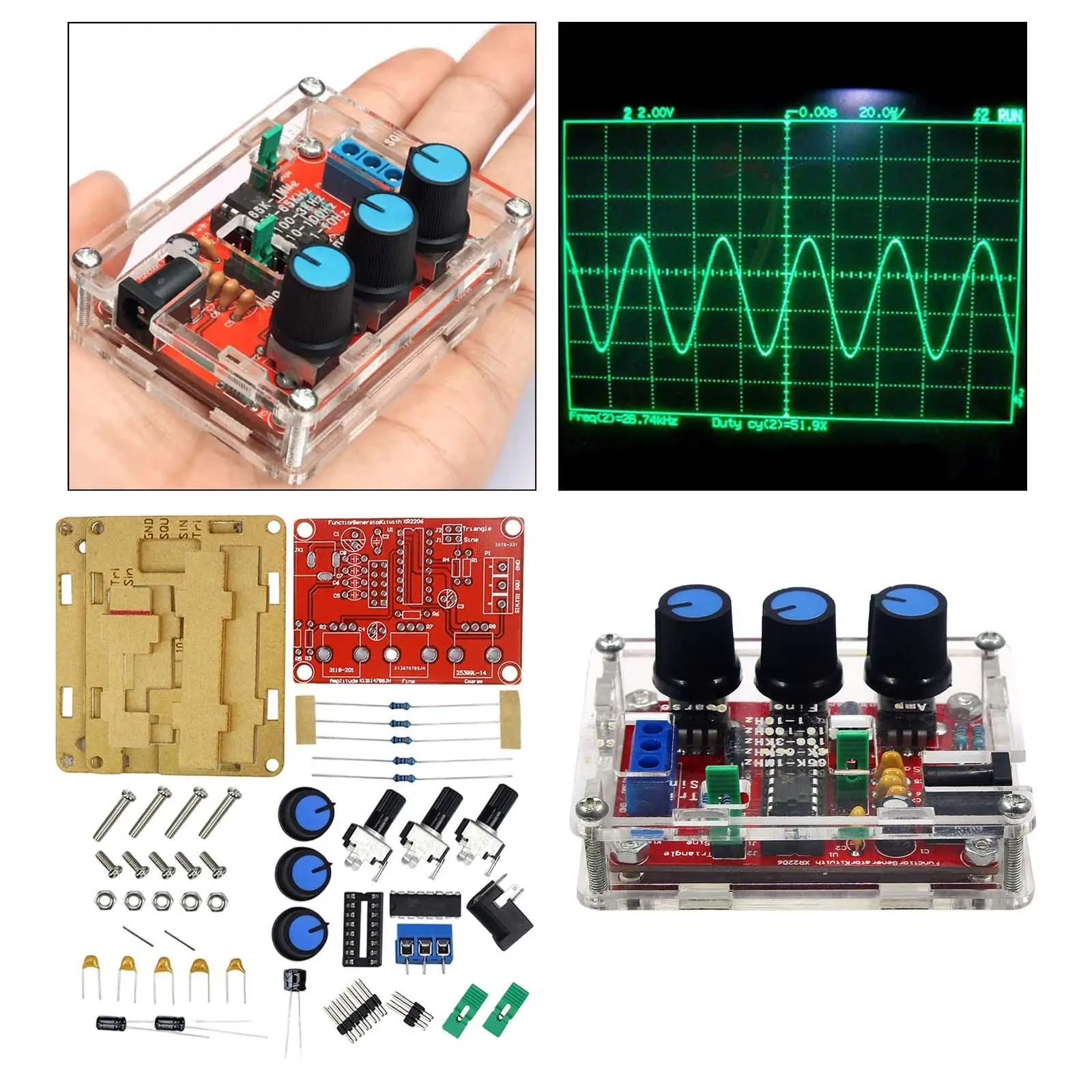 XR2206 Function Signal Generator Sturdy 1 Hz-1 MHz for Hobbyists