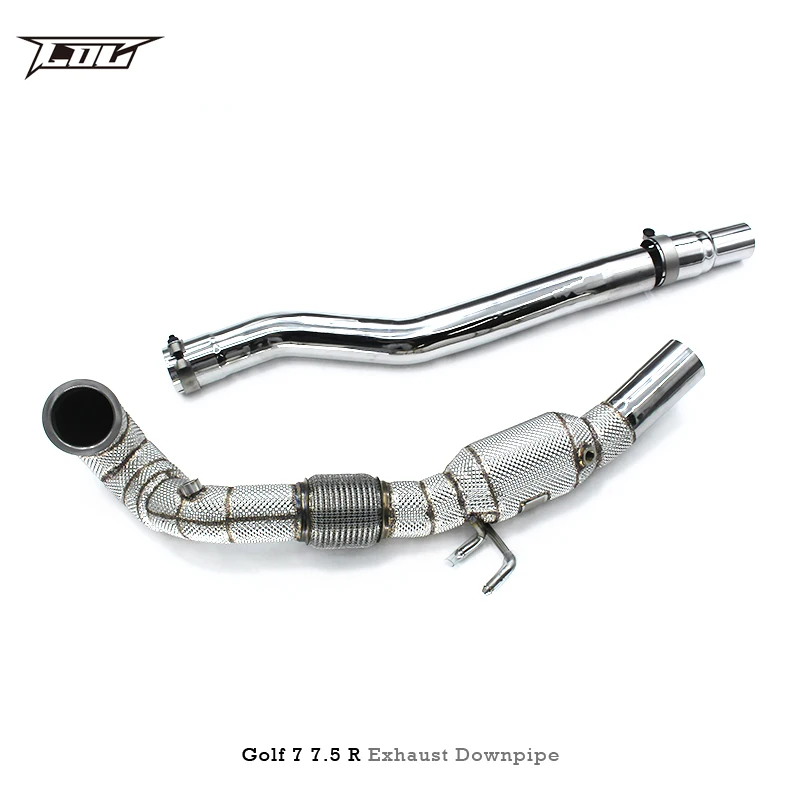 Head Section High flow Pipes Exhaust Pipes branch downpipe Exhaust Pipe with catalyst for VW golf MK7/7.5 R/R20 2.0T