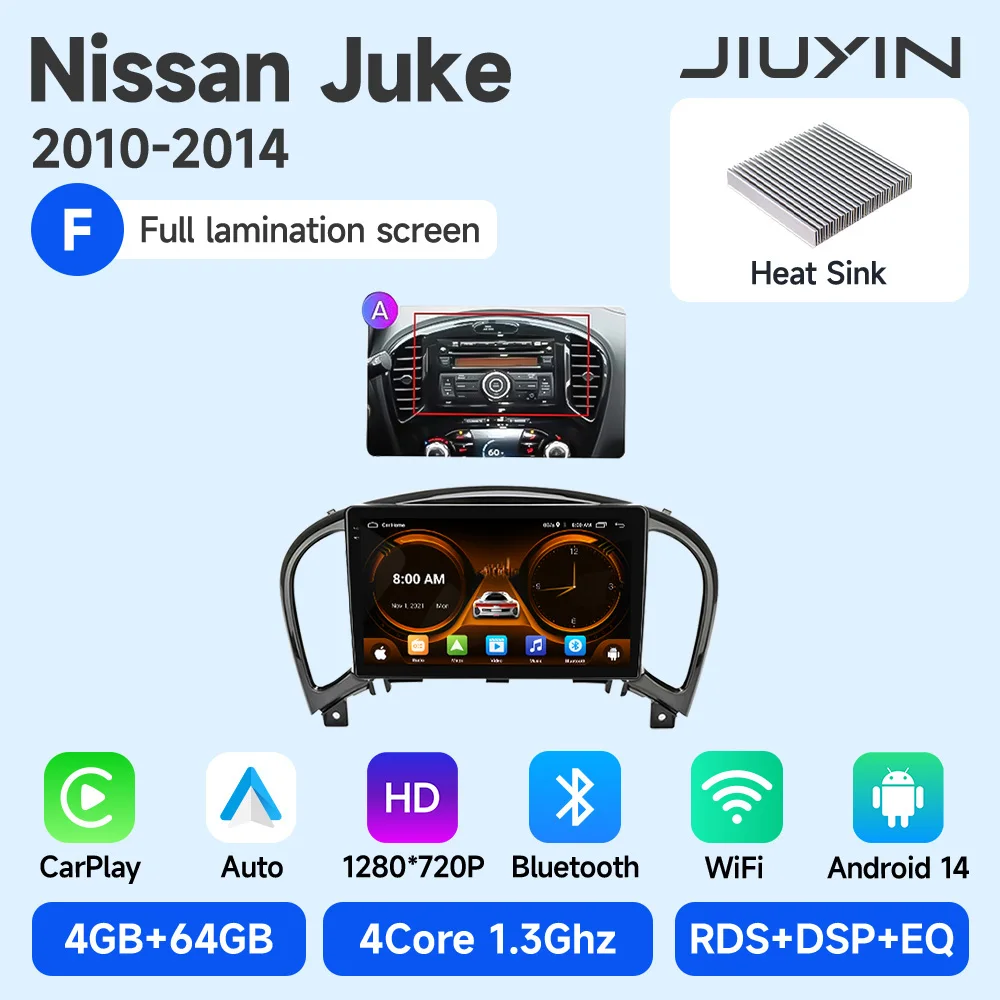 Nissan Juke 2011-2019 Tesla Style 9'' draadloze Carplay Android Auto radio Android autostoelhoezen multimediaspeler navigatie