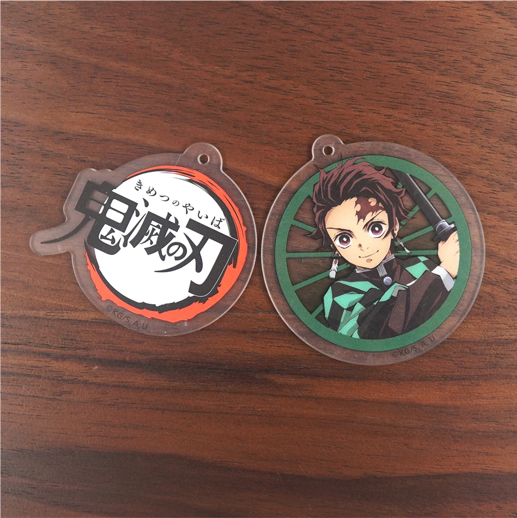 Demon Slayer Anime Kamado Tanjirou Zenitsu Tomioka Giyuu Kochou Shinobu Rengoku Kyoujurou Acrylic Keychain Ornament Toys