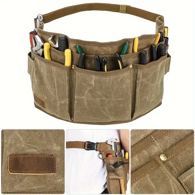 Electrician Tool Bag, Car Hanging Organizer Waist Pack for Hardware Tools, 1-Pack for Men