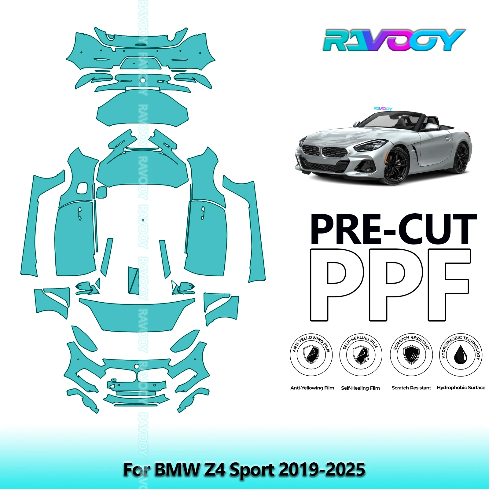 

Car Precut PPF Paint Protection Film Full Vehicle For BMW Z4 Sport 2019-2025