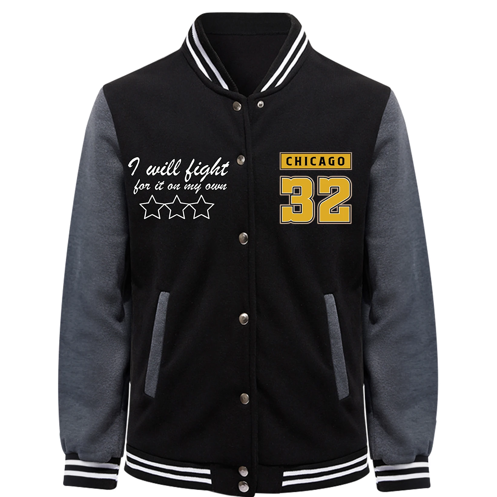 

I Will Be Right Chicago 32 Print Man Jacket Autumn Fleece Clothes Casual Comfortable Baseball Jersey Unisex Loose Sportswear