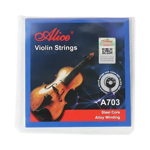 Imagen 2 del producto Alice 10 juegos de cuerdas de violín A703, bobinado de aleación de acero chapado con juego de cuerdas de 4 piezas E/A/D/G usando cuerdas de violín de tamaño completo