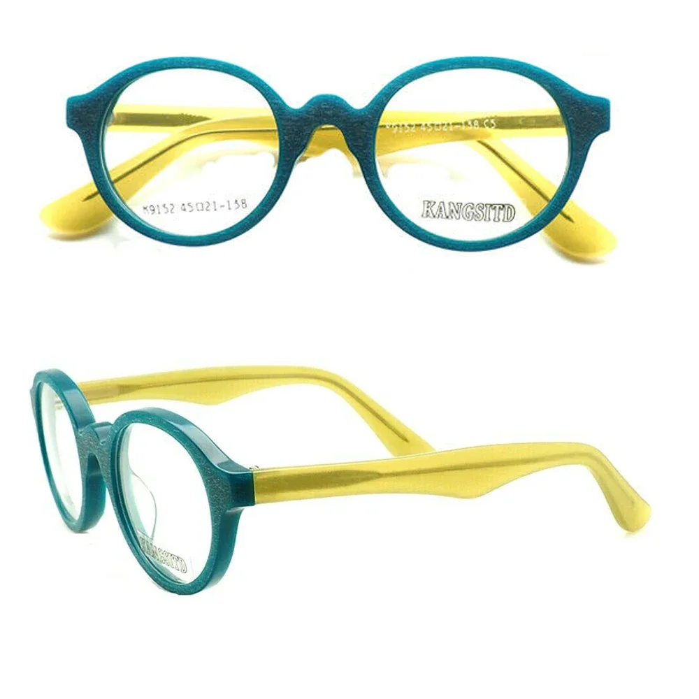 

Women Round Eyeglass Frames Men Optical Glasses Frame Retro Hand Made Acetate Prescription Spectacles Myopia Eyewear Yellow