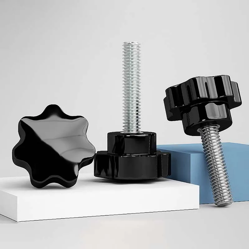 1/2Pcs Galvanized Star Shape Thread Clamping Handle Bolt Bakelite Hand Knob M4 M6 M8 M10 M12 Tightening Screw