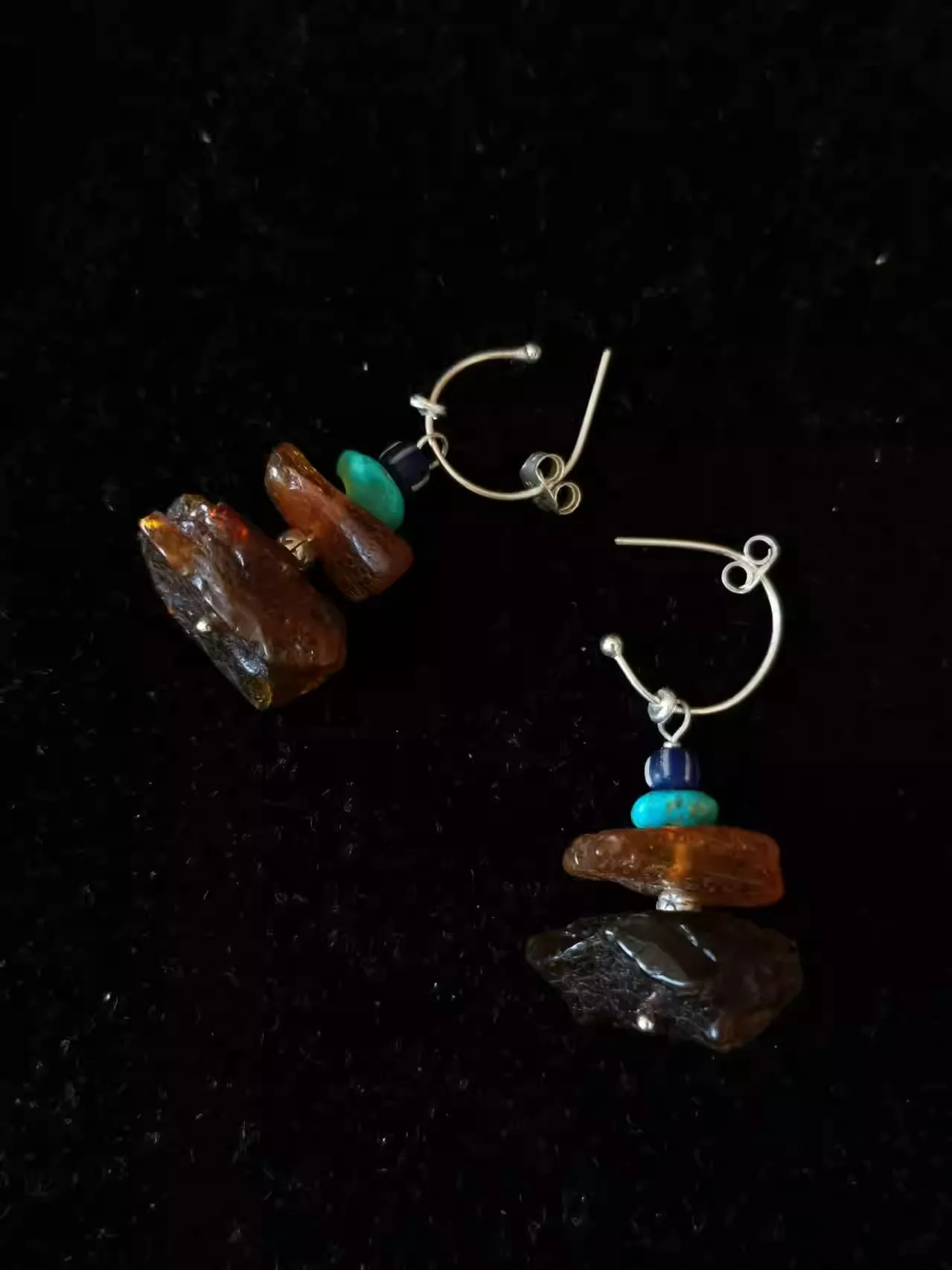 

Handmade Designer Earrings Natural Stone Japanese Artisan Unique Niche Earrings for Women Daily Wear Vintage Fashion Jewelry