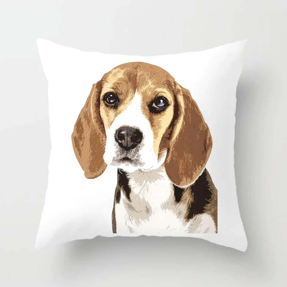 Colorful cute cartoon pet dog pillowcase for children beagle living room sofa home car decoration  45 * 45cm