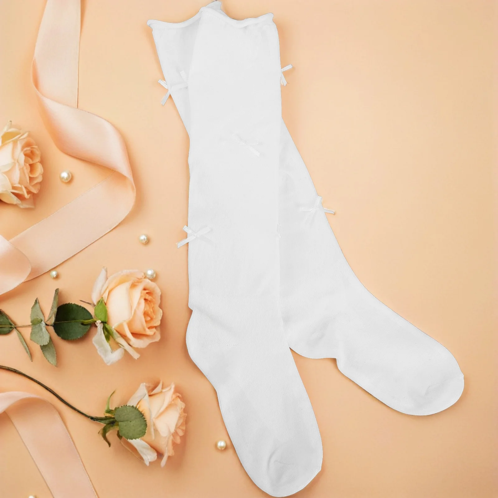 

1Pair Over Knee Lolita Socks Cute Bow Soft Breathable Fashionable Comfortable Skirts Shorts Summer Wear Long Socks for Women