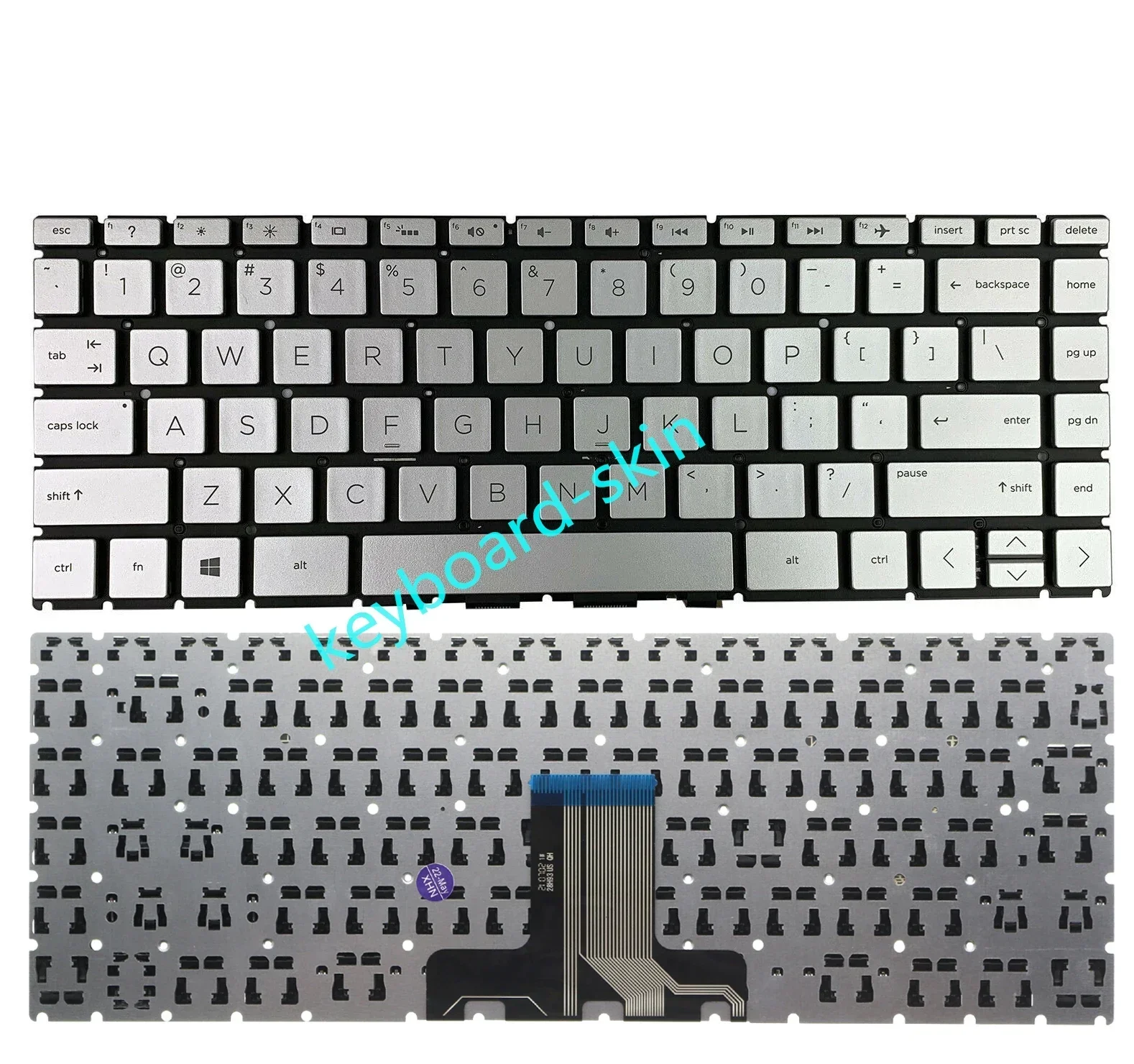 New US keyboard silver No-frame No-backlit for HP 14t-dh 14-DK 14-DR 14s-DR 14-dq 14s-dq TPN-I131 240 G7 245 G7 246 G7 laptop