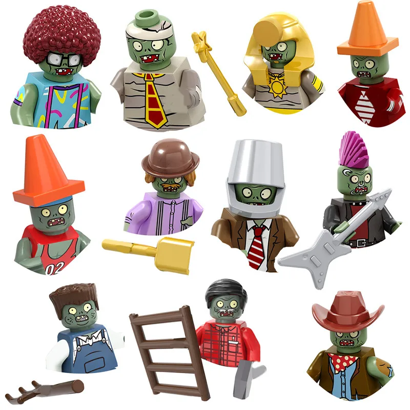 New Halloween Zombie Series Anime Characters Building Blocks Horror And Funny Actions Doll Assembly Model Kid Toys Holiday Gifts