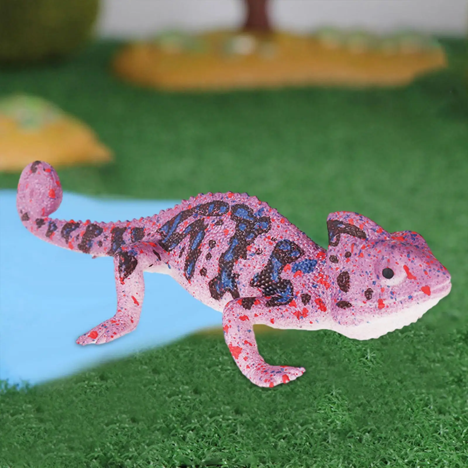 تمثال سحلية مصنوع يدويًا من المطاط على شكل حيوانات، زينة قابلة للجمع لديكور أعياد ميلاد الأطفال وعرض إبداعي