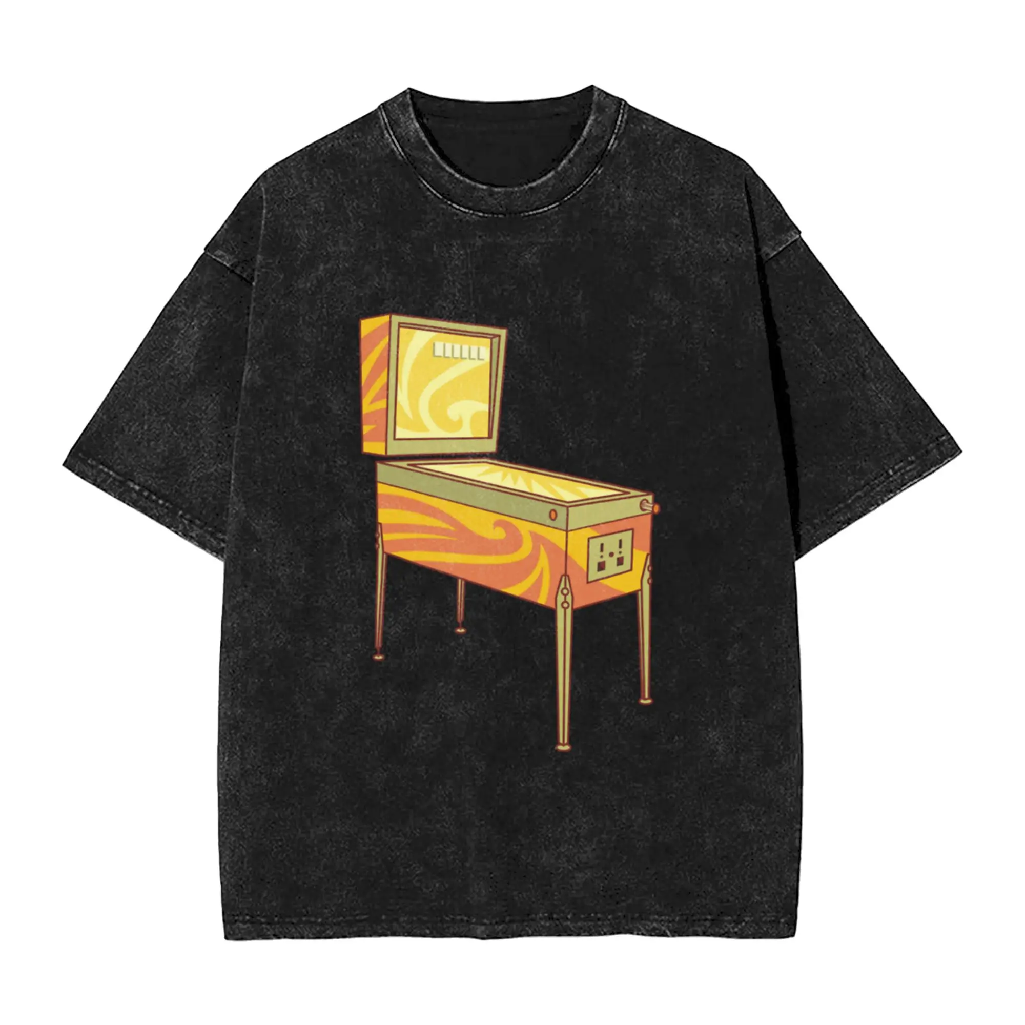 Pinball Machine Pattern Classic Comfort A Vintage Oversized Cotton Unisex T-Shirts