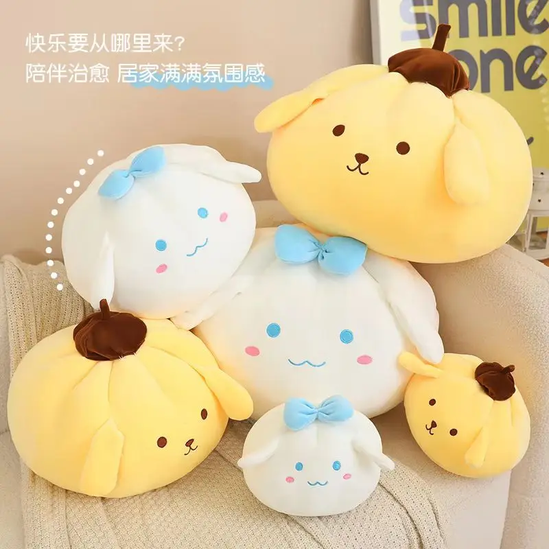 Sanrio 20/30/40Cm Kawaii Pom Pom Purin Cinnamoroll Pluche Kussen Speelgoed Halloween Serie Gevulde Pop speelgoed Voor Meisjes Kinderen Geschenken