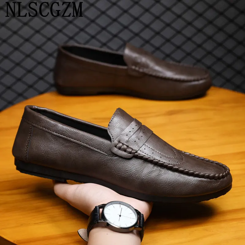 Italiano Designer Sneakers Slip on Shoes Men Leather Shoes for Men Loafers Men Casual Shoes Casuales обувь на плоской подошве