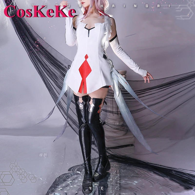 CosKeKe Yuzuriha Inori Cosplay Anime Costume Dragonfly Dress White War 2.0 Lovely Uniform Halloween Party Role Play Clothing New