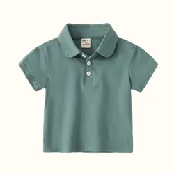 Children Summer Polo Shirt Cotton Breathable Children's Clothes Kids Turn-down Collar Striped Tee Boys Short Sleeves Shirt Tops