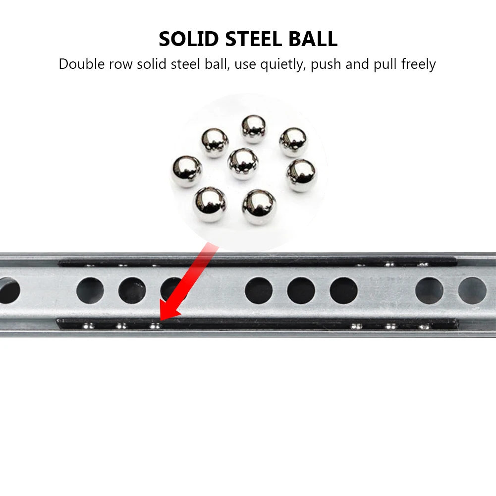 1Pair Drawer Slide Ball Guide Micro Two Sections 17mm Wide Steel Fold Drawer Steel Ball Slide Rail Furniture Hardware Fittings