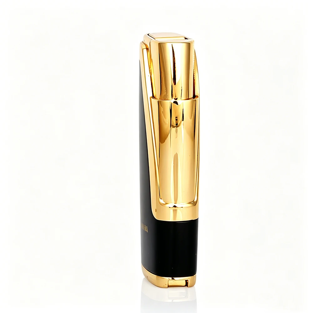 Metal Cigar Lighter 2 Jet Torch Lighter Butane Gas Lighters Windproof Cigarette Lighters W/ Cigar Cutter