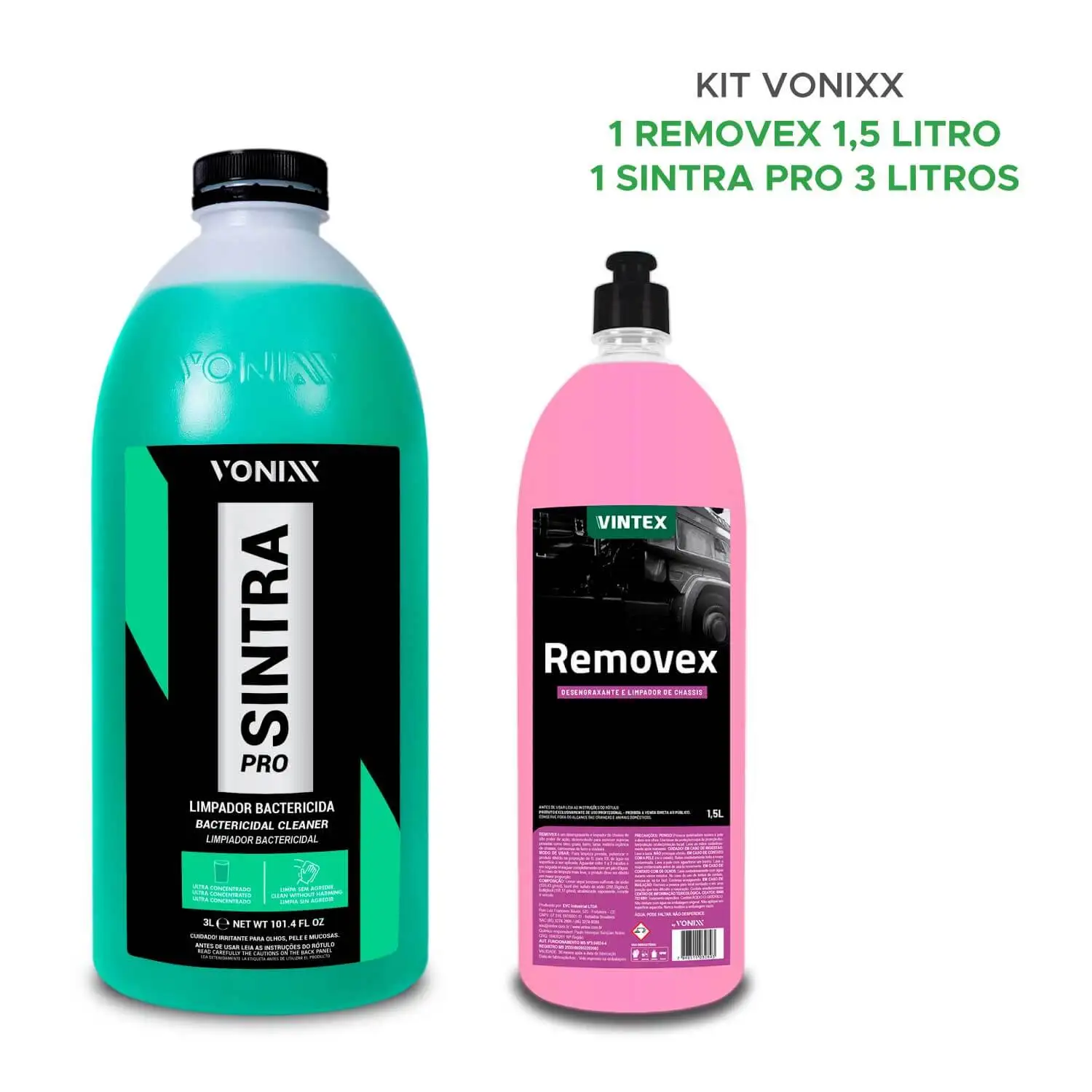 Auto Cleaning Kit Removex 1.5L + Sintra Pro 3 Liters Vonixx