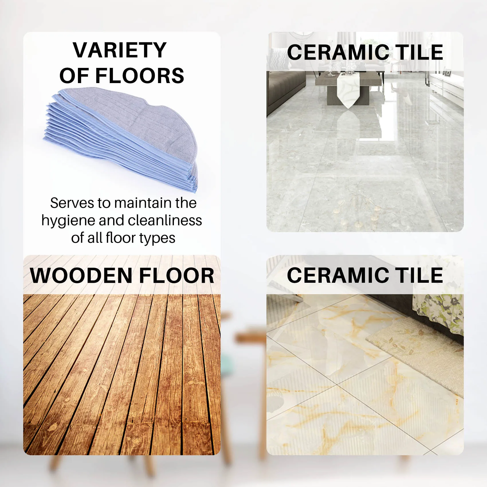 

A94Z 12 Pcs Mop Cloth for Xiaomi Roborock S7 S7+ S7 MaxV S7 MaxV Plus S7 MaxV Ultra Q7 Max+ Series Robot Vacuum Cleaner Parts