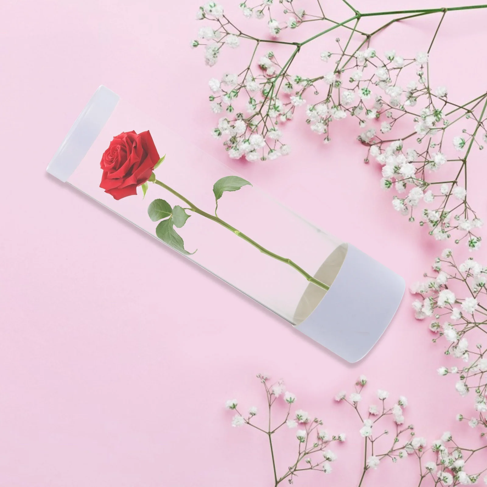 

Transparent Long Tube Flower Box PVC Round Wrapping Container Bouquet Packaging Party Decor Wedding Gift Lightweight Portable
