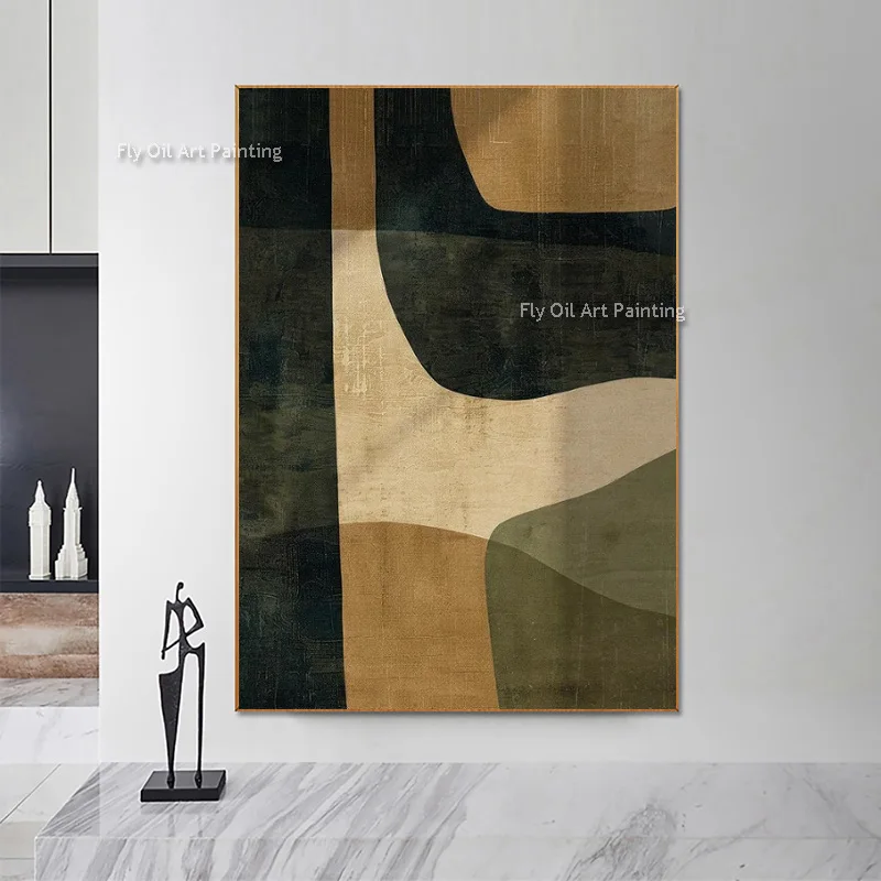 Oversized Hand‑Crafted Mark Rothko Style Earth Tone Thick Canvas Wall Art Organic Abstract Oil Painting For Room Decor