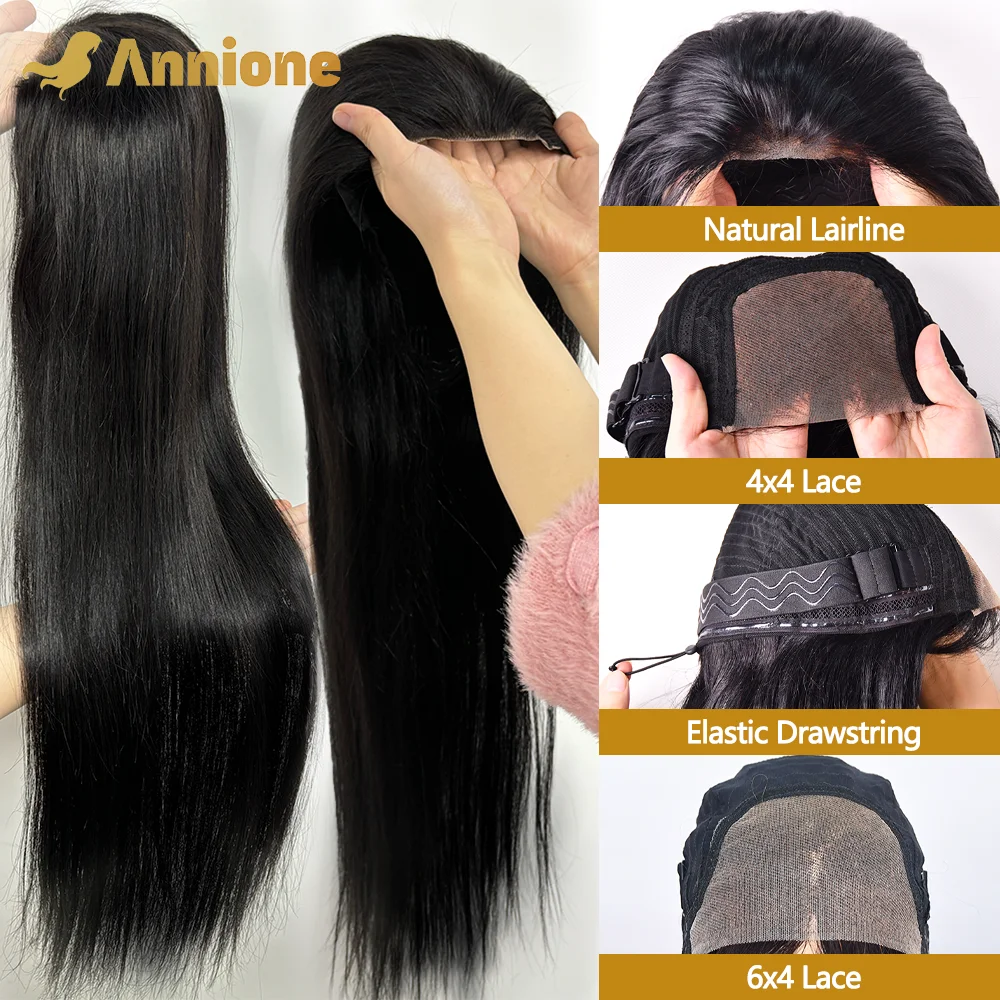 6X4 4X4 الدانتيل غلويليس شعر مستعار شعر الإنسان جاهز لارتداء الرباط باروكة من شعر طبيعي العظام مستقيم غلويليس الباروكات 100% جودة الشعر البشري