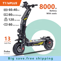 T116 Puls EScooters 8000W Dual Motor 60V40AH With Turn Signal Electric Scooter Aldult 14\