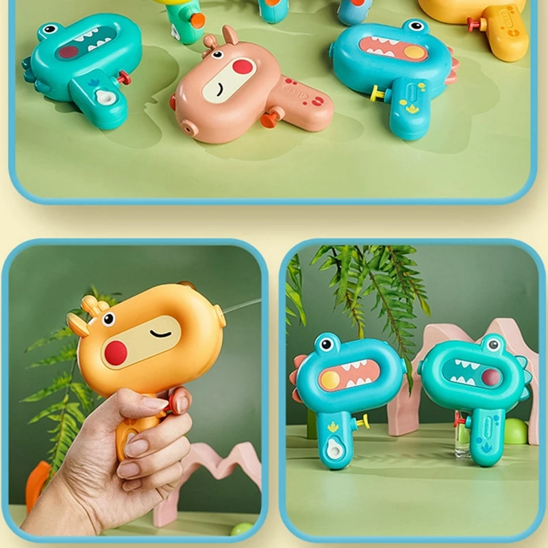 랜덤 1개 어린이 물총 장난감 아기 여름 해변 수영장 놀이 물 스프레이 만화 동물 공룡 물총 장난감