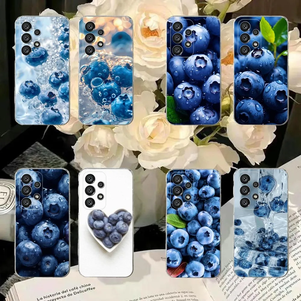 Blueberries Fruit  Phone Case For Samsung S30,S23,S21,S22,S20 Ultra,S20 FE lite,S10,S9,S8 PIus Cover Clear