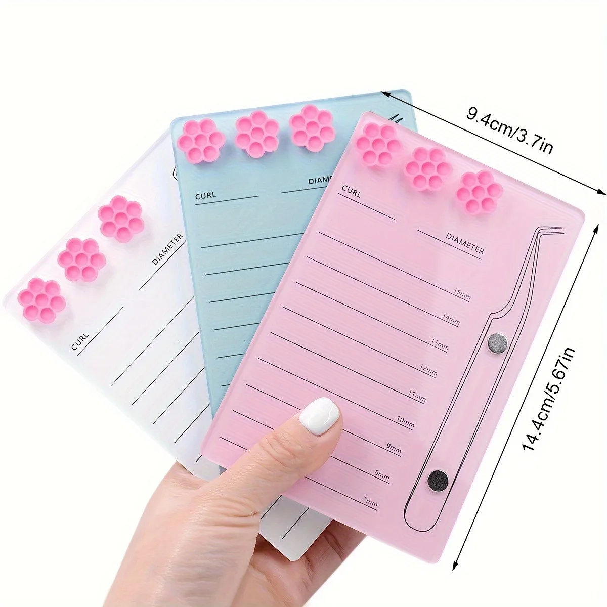 Eyelash Extension Scale Holder Magnetic Acrylic Lash Board Glue Pallet Cup Clean Hygienic False Eyelash Pad Eyelash Makeup Tools