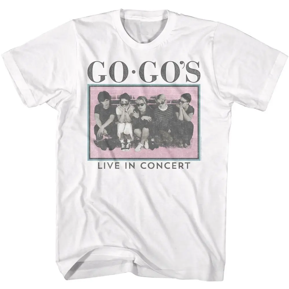 The Go Go'S Live In Concert White Adult T Shirt