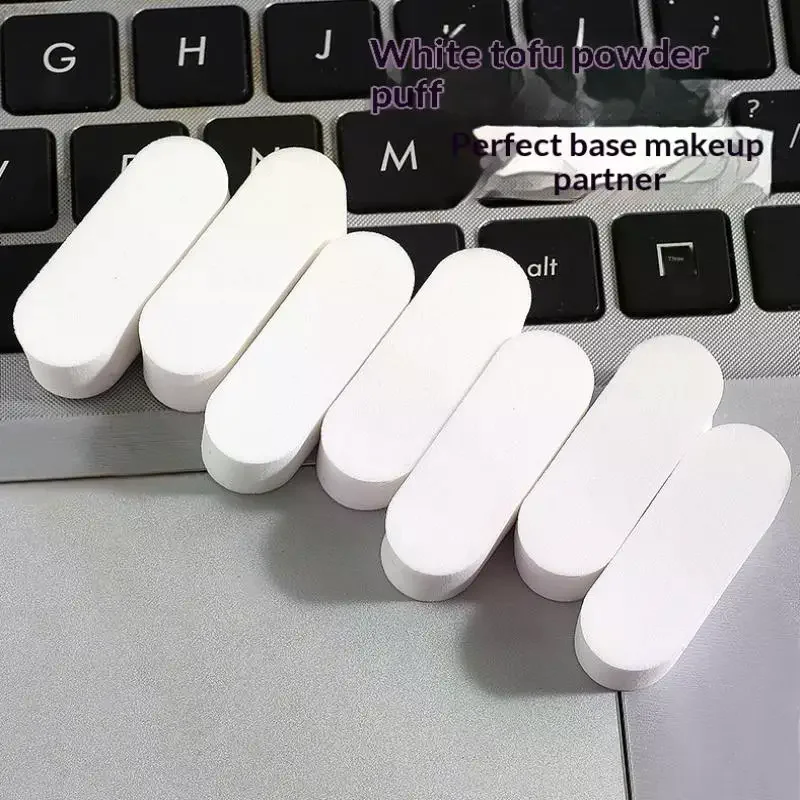 Esponja de maquillaje suave, 10 Uds., uso húmedo y seco, base blanca, corrector, esponja de polvo para difuminar, herramienta cosmética