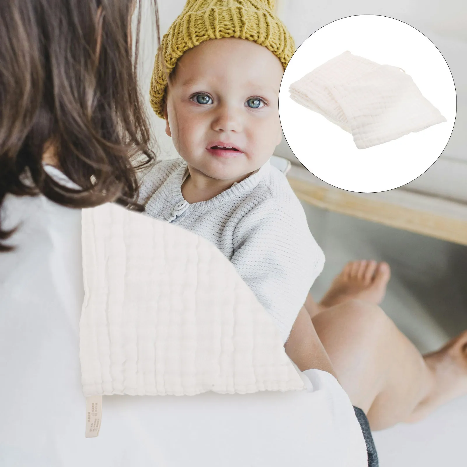 

10 шт., детские мочалки из чистого хлопка, мягкие, приятные для кожи, полотенца для лица новорожденных, полотенца для слюны, объемные марлевые мочалки