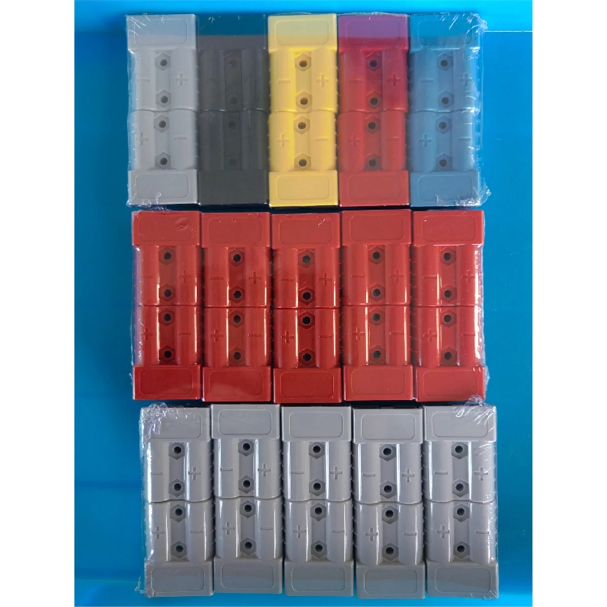 10PCS Anderson Style Plug Connector 50A with Anderson Handle Forklift Battery Charging Quick Connectors Kit As Shown