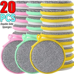 Double Side Dishwashing Sponge Dish Washing Brush Pan Pot Dish Wash Pad Dishcloth Household Cleaning Sponges Wipes Kitchen Tools