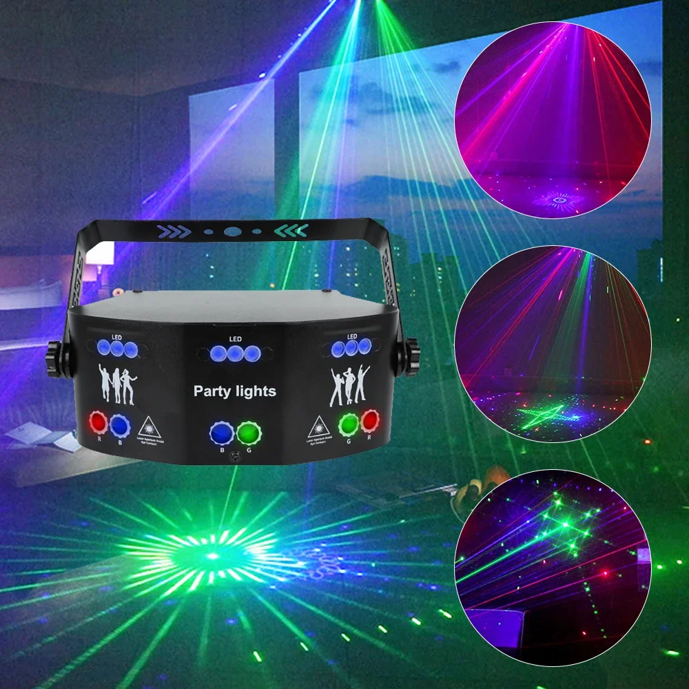 RGB Stage Light with DMX512 Voice Control Adjustable Speed 12W LED 10m Irradiation Ideal for Party Atmosphere&Romantic Lighting