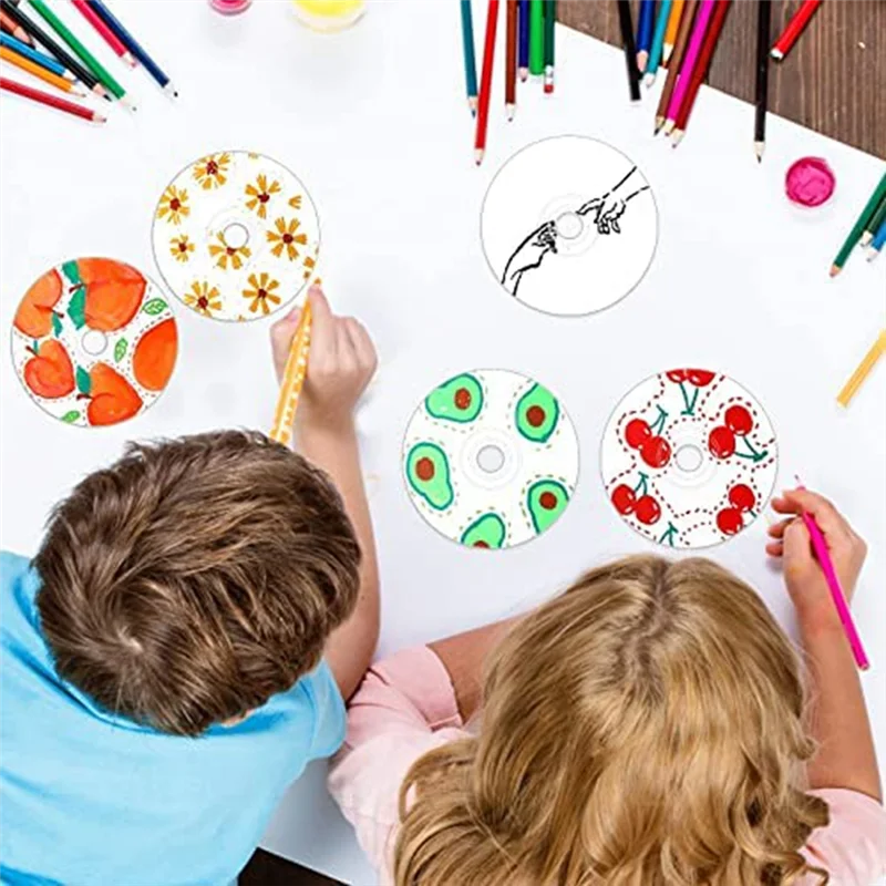 أقراص مضغوطة شفافة مطورة لطلاء أقراص مضغوطة فارغة للحرف اليدوية على الحائط (50 قطعة)