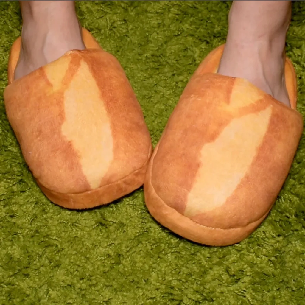 Delicious Burger Design Women Shoe Adult Autumn Winter Slippers Warm Home Shoes Look Bread Bun Plush Cotton Shoes 2024 New