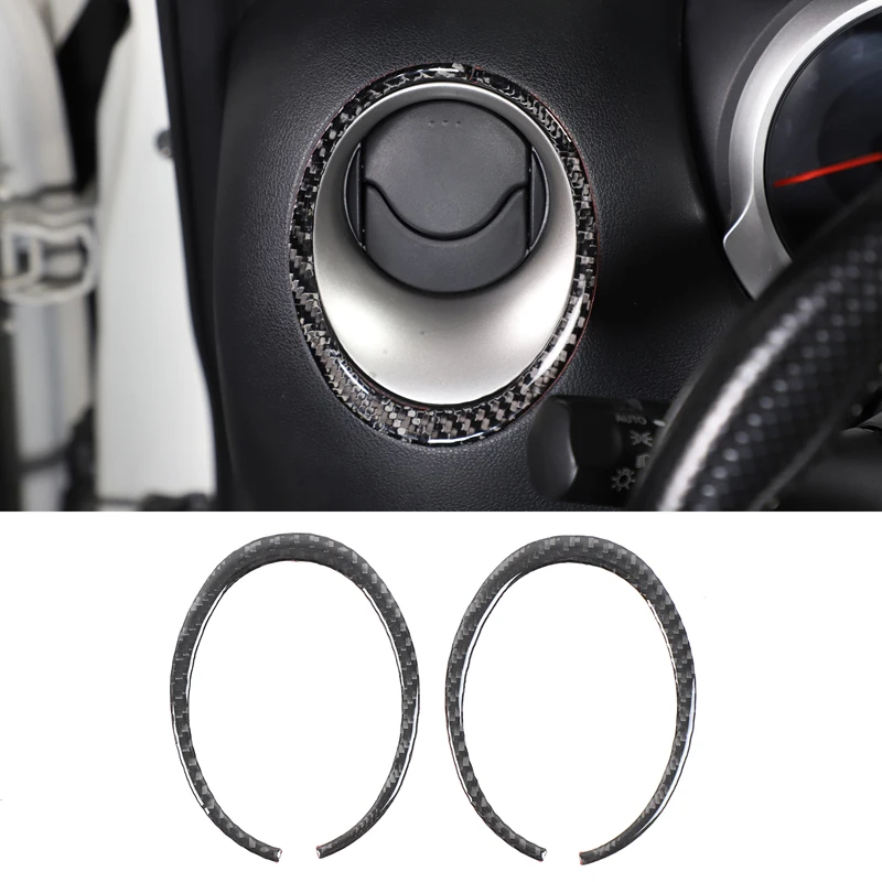 

For 2011-2019 Nissan Juke/Infiniti ESQ Car Center Control Instrument Side Air Outlet Outer Frame Soft Carbon Fiber Car Parts