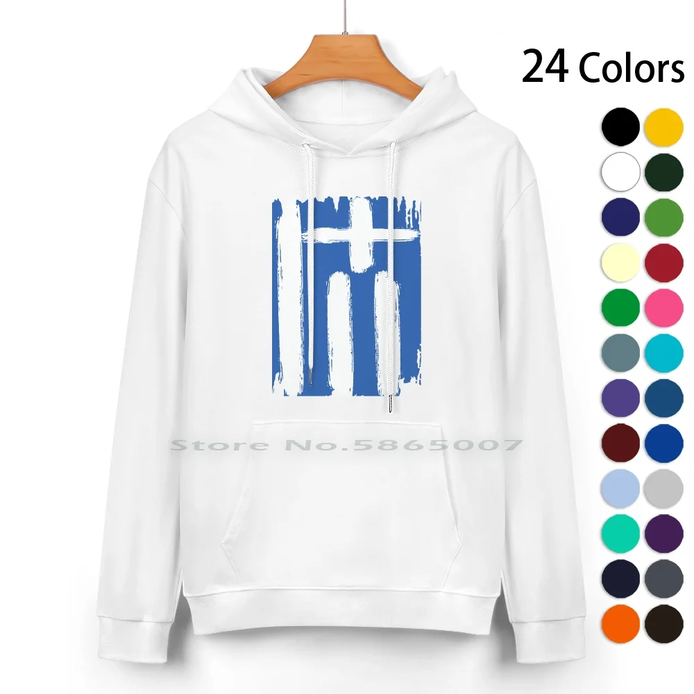 Greek Flag Greece Pure Cotton Hoodie Sweater 24 Colors Greek Flag Growing Up Greek Greece Support Greece I Love Greece Proud To