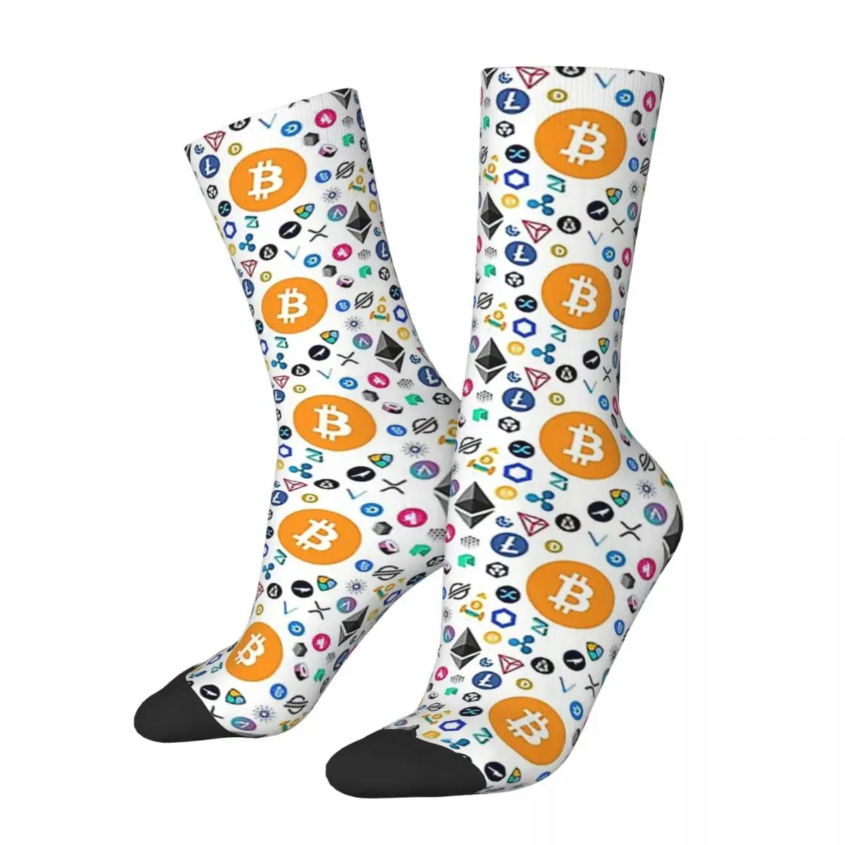 Crypto Currency Socks Harajuku Super Soft Stockings All Season Long Socks Accessories for Man's Woman's Gifts